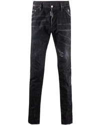 Jeans aderenti strappati neri di DSQUARED2