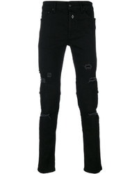Jeans aderenti strappati neri di Marcelo Burlon County of Milan