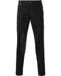 Jeans aderenti strappati neri di Saint Laurent