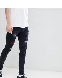 Jeans aderenti strappati neri di Sixth June