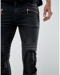 Jeans aderenti strappati neri di Asos