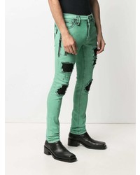 Jeans aderenti strappati verde menta di Philipp Plein