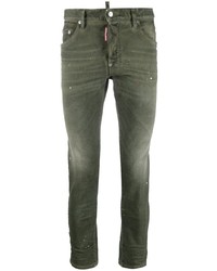 Jeans aderenti verde oliva di DSQUARED2
