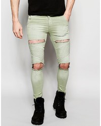 Jeans aderenti verde oliva di Siksilk