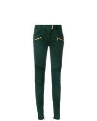 Jeans aderenti verde scuro di Balmain
