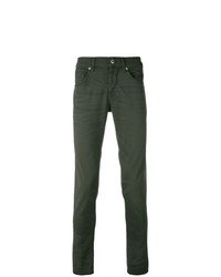 Jeans aderenti verde scuro di Dondup