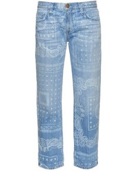 Jeans boyfriend stampati azzurri