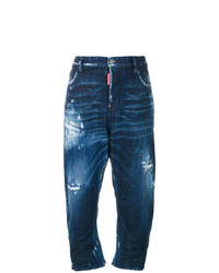 Jeans boyfriend strappati blu scuro di Dsquared2