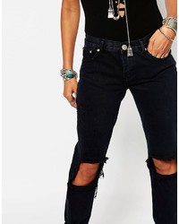 Jeans boyfriend strappati neri di Glamorous