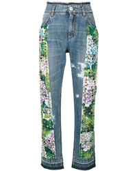 Jeans con borchie blu di Dolce & Gabbana