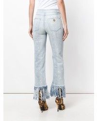 Jeans con frange azzurri di Balmain