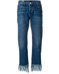 Jeans con frange foglia di tè di 3x1