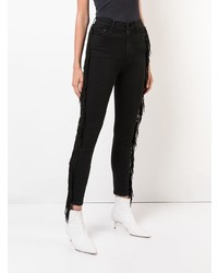 Jeans con frange neri di Mother