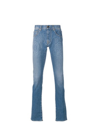 Jeans con stampa cachemire azzurri di Etro