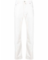 Jeans con stampa cachemire bianchi di Jacob Cohen