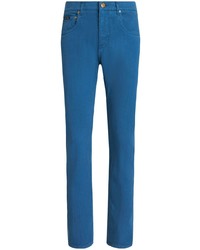 Jeans con stampa cachemire blu di Etro