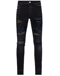 Jeans con stampa cachemire neri di Amiri