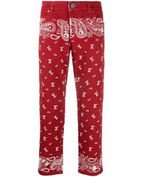 Jeans con stampa cachemire rossi di Etro