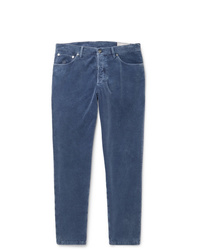 Jeans di velluto a coste blu