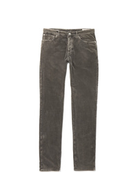 Jeans di velluto a coste grigi di Brunello Cucinelli