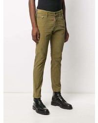 Jeans di velluto a coste verde oliva di DSQUARED2