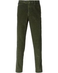 Jeans di velluto a coste verde scuro di Pt01
