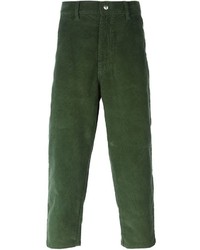 Jeans di velluto a coste verde scuro di Societe Anonyme