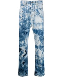 Jeans effetto tie-dye azzurri di MSGM