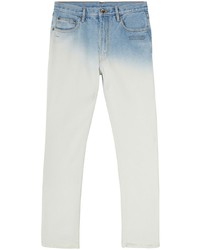 Jeans effetto tie-dye bianchi e blu