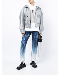 Jeans effetto tie-dye blu scuro e bianchi di Doublet