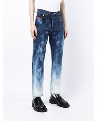 Jeans effetto tie-dye blu scuro e bianchi di Doublet