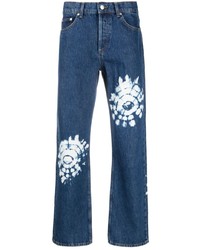 Jeans effetto tie-dye blu scuro e bianchi di Sandro