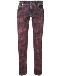 Jeans effetto tie-dye melanzana scuro di Dolce & Gabbana