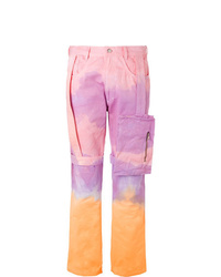 Jeans effetto tie-dye rosa di EV BRAVADO