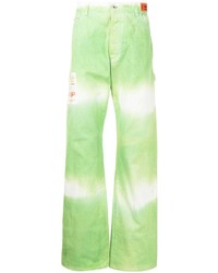 Jeans effetto tie-dye verde menta di Heron Preston