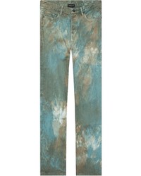 Jeans effetto tie-dye verde oliva di John Elliott