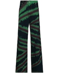 Jeans effetto tie-dye verde scuro di Eckhaus Latta