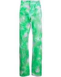 Jeans effetto tie-dye verdi di MSGM