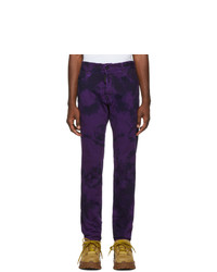 Jeans effetto tie-dye viola