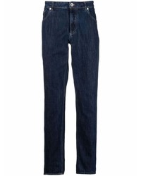 Jeans in pelle blu scuro di Brunello Cucinelli