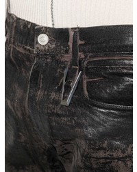 Jeans in pelle marrone scuro di 1017 Alyx 9Sm