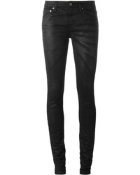 Jeans in pelle neri di Saint Laurent