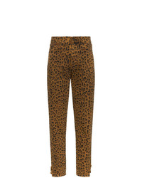 Jeans leopardati marroni di Saint Laurent