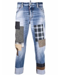 Jeans patchwork azzurri di DSQUARED2