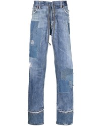 Jeans patchwork azzurri di Greg Lauren