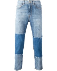 Jeans patchwork azzurri di Love Moschino