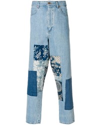 Jeans patchwork azzurri di Natural Selection