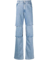 Jeans patchwork azzurri di Raf Simons