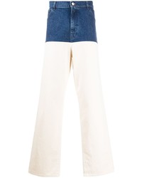 Jeans patchwork bianchi di Raf Simons
