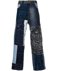 Jeans patchwork blu scuro di AG